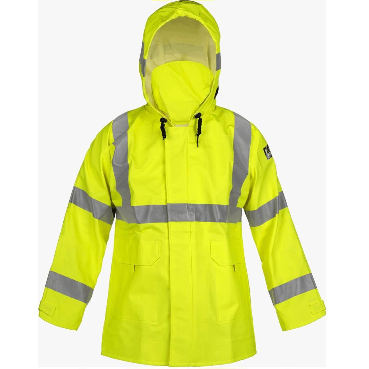 FR ARC Rated PVC Rain Jacket in hi-vis yellow